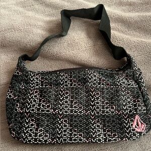 VOLCOM Black White and Pink Embroidered Logo BAG Purse Handbag